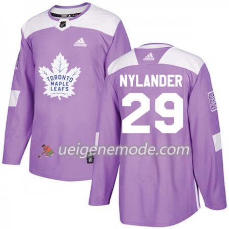 Herren Eishockey Toronto Maple Leafs Trikot William Nylander 29 Adidas 2017-2018 Lila Fights Cancer Practice Authentic